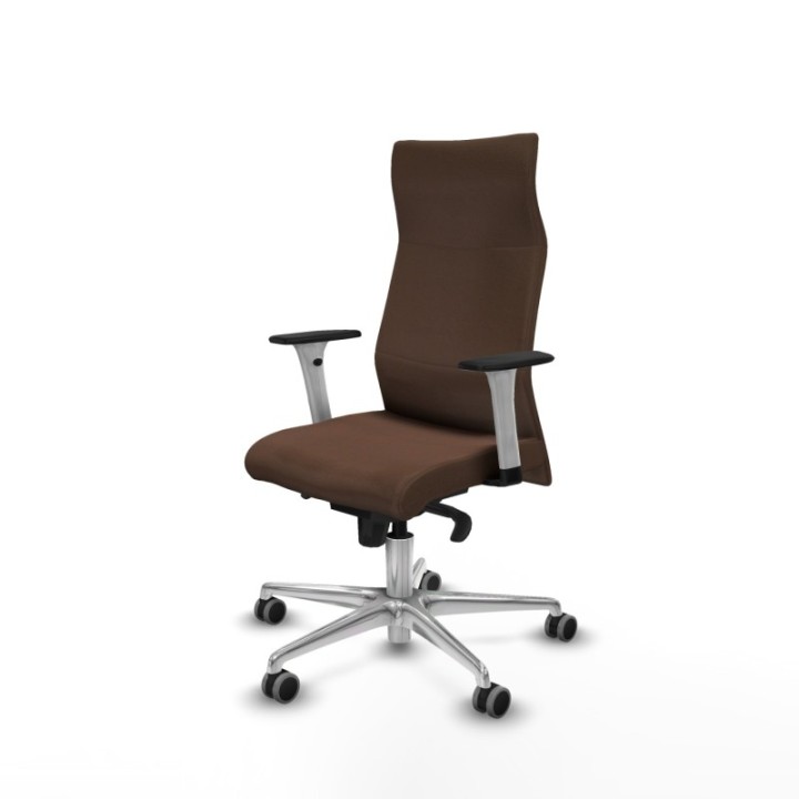 Albacete dirección sincro bali marrón oscuro brazos 1D blancos base aluminio ruedas 65 engomadas