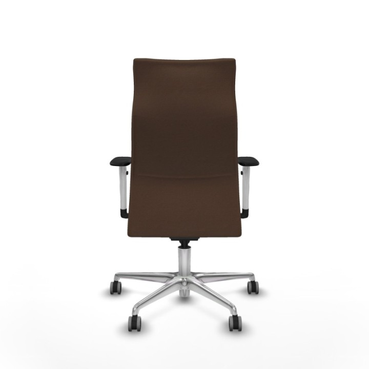 Albacete dirección sincro bali marrón oscuro brazos 1D blancos base aluminio ruedas 65 engomadas