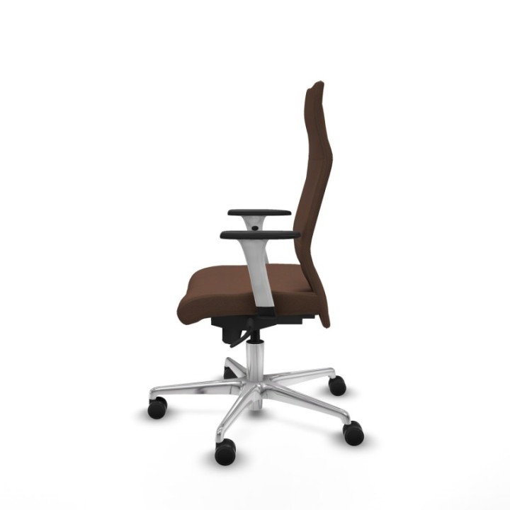 Albacete dirección sincro bali marrón oscuro brazos 1D blancos base aluminio ruedas 65 nailon