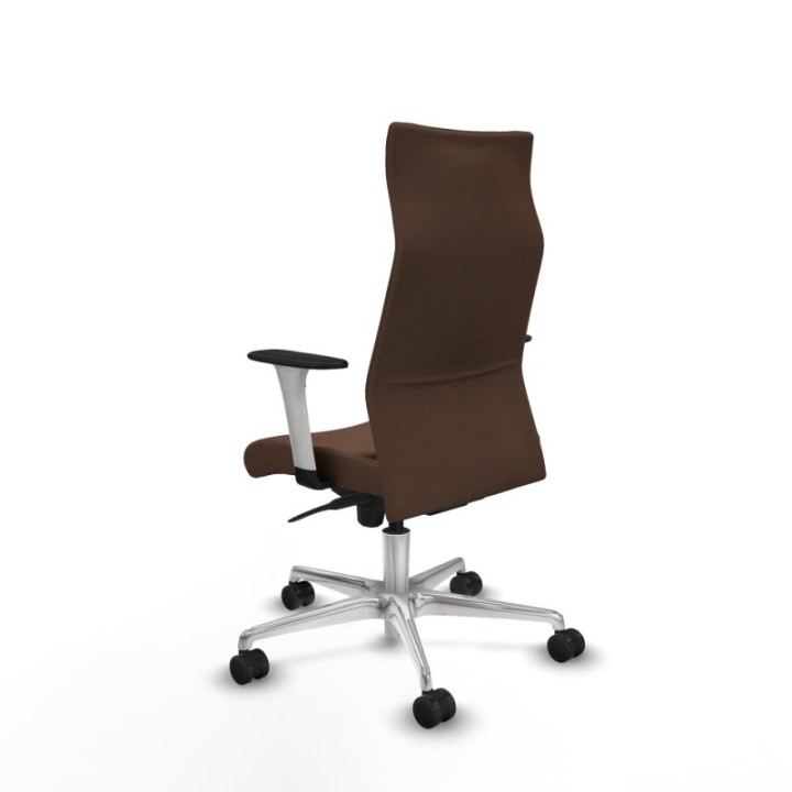 Albacete dirección sincro bali marrón oscuro brazos 1D blancos base aluminio ruedas 65 nailon