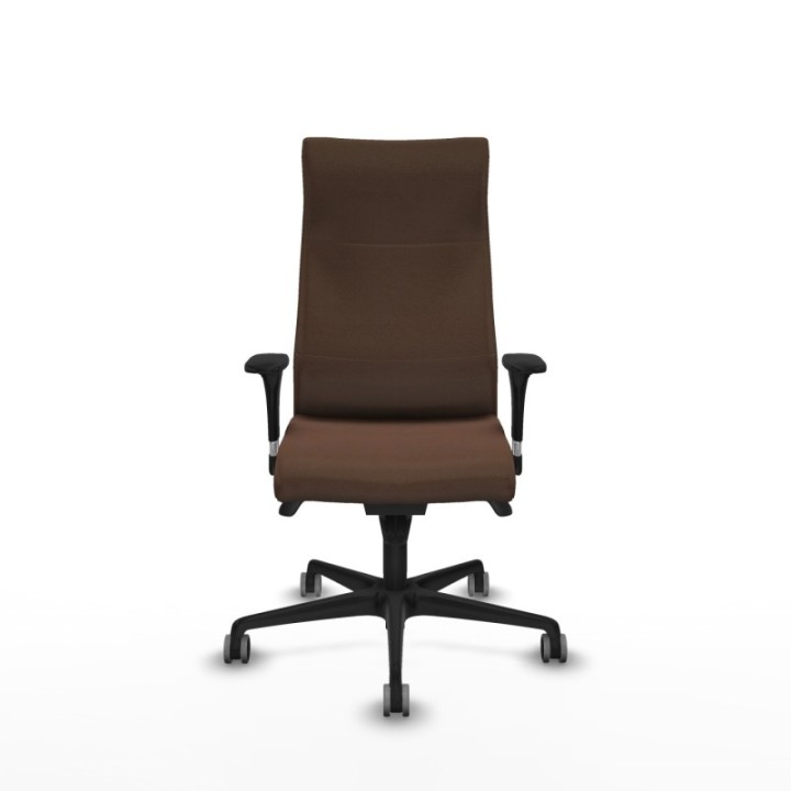 Albacete dirección sincro bali marrón oscuro brazos 1D cromados base nailon ruedas 65 engomadas