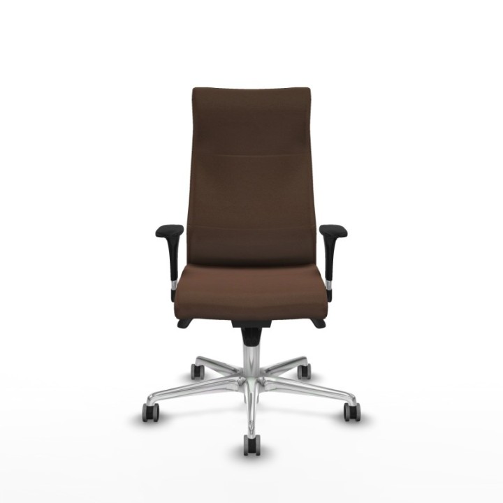 Albacete dirección sincro bali marrón oscuro brazos 1D cromados base aluminio ruedas 65 engomadas