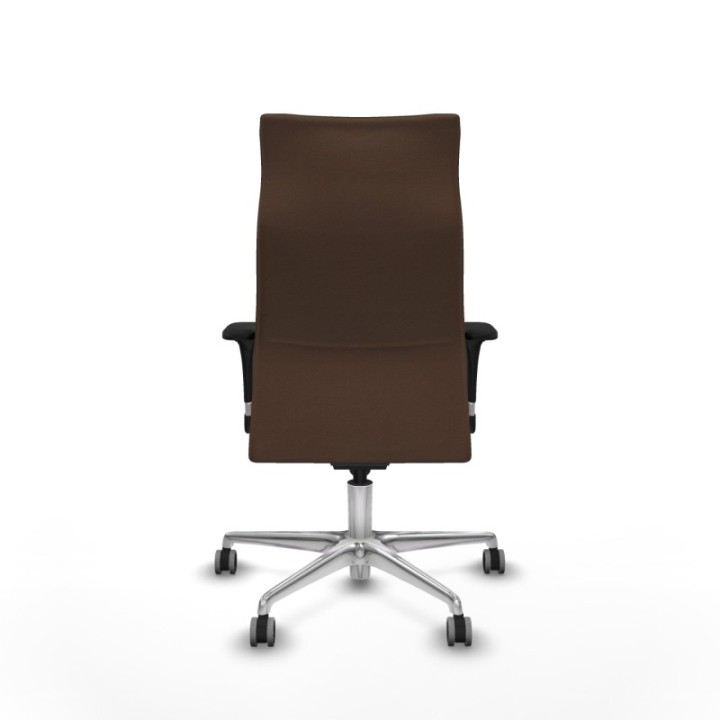 Albacete dirección sincro bali marrón oscuro brazos 1D cromados base aluminio ruedas 65 engomadas