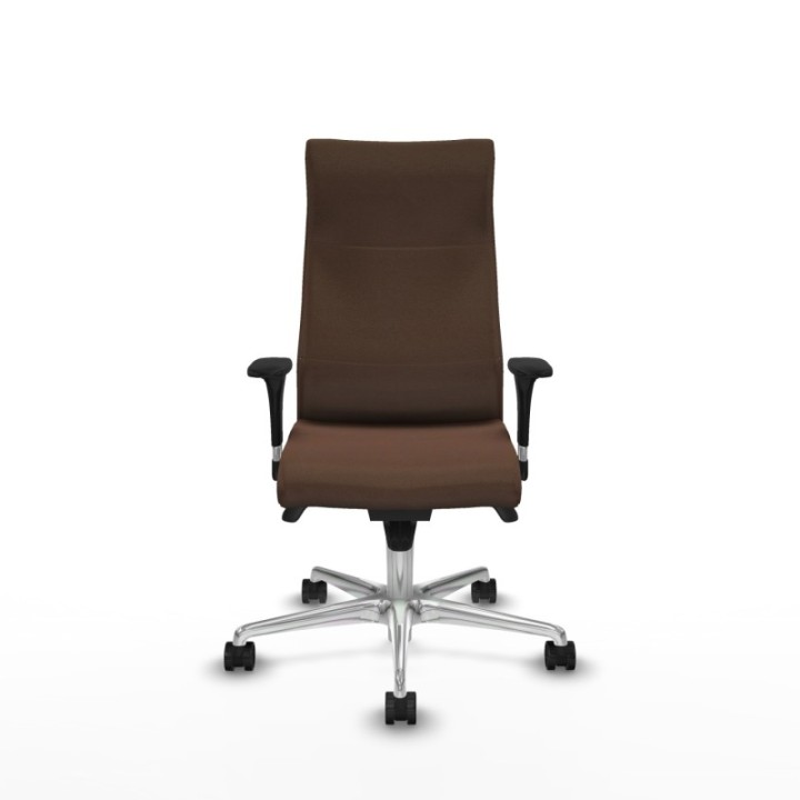 Albacete dirección sincro bali marrón oscuro brazos 1D cromados base aluminio ruedas 65 nailon