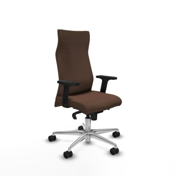 Albacete dirección sincro bali marrón oscuro brazos 2D base aluminio ruedas 65 nailon