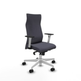 Albacete dirección sincro bali gris oscuro brazos 1D blancos base blanca ruedas 65 nailon