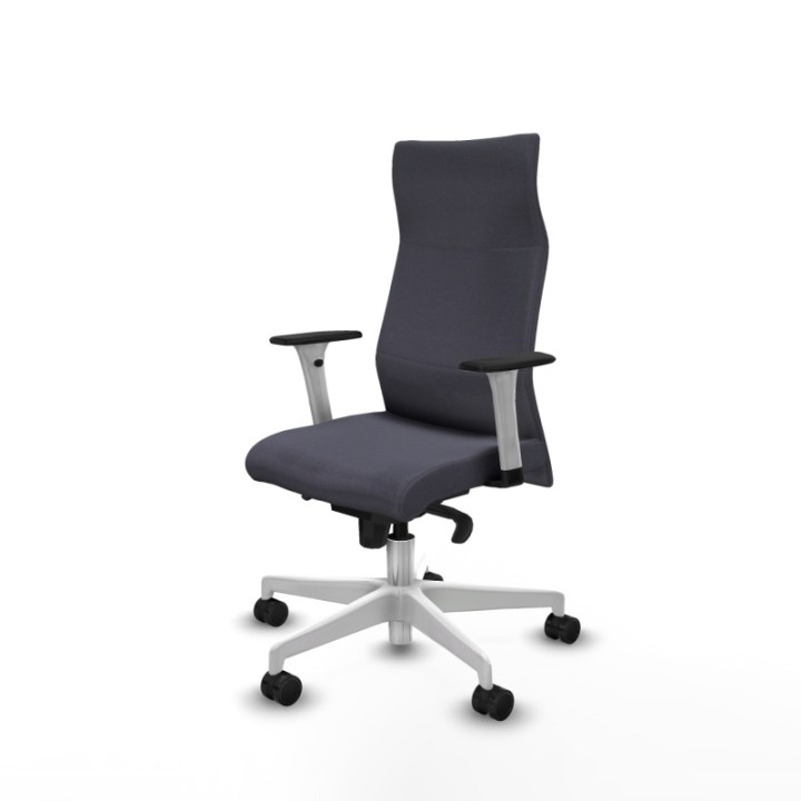 Albacete dirección sincro bali gris oscuro brazos 1D blancos base blanca ruedas 65 nailon