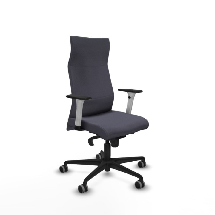 Albacete dirección sincro bali gris oscuro brazos 1D blancos base nailon ruedas 65 engomadas