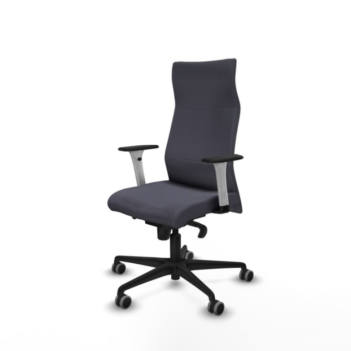 Albacete dirección sincro bali gris oscuro brazos 1D blancos base nailon ruedas 65 engomadas