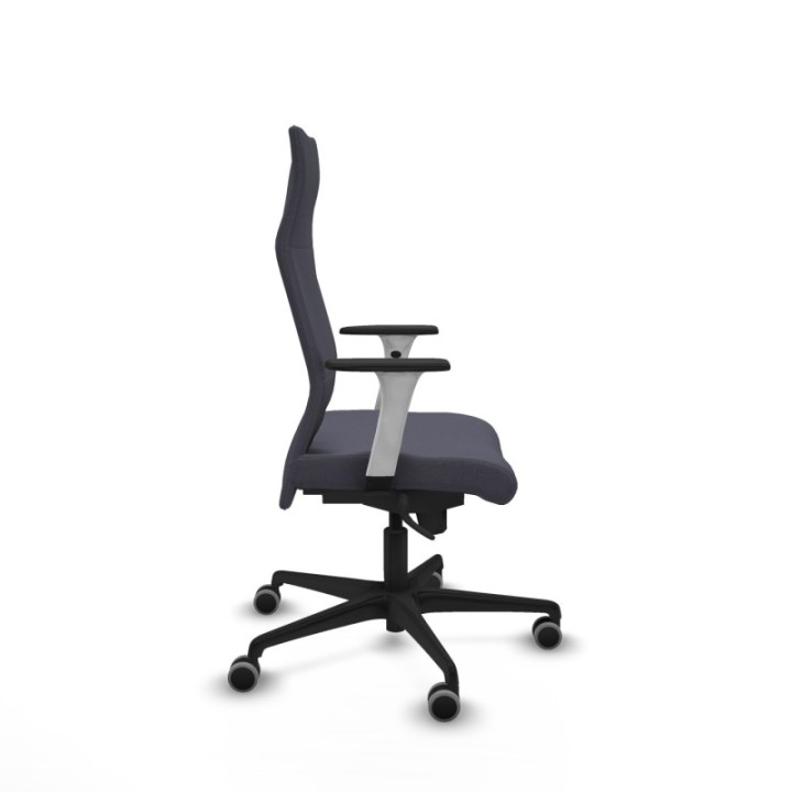 Albacete dirección sincro bali gris oscuro brazos 1D blancos base nailon ruedas 65 engomadas