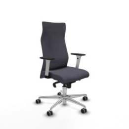 Albacete dirección sincro bali gris oscuro brazos 1D blancos base aluminio ruedas 65 engomadas