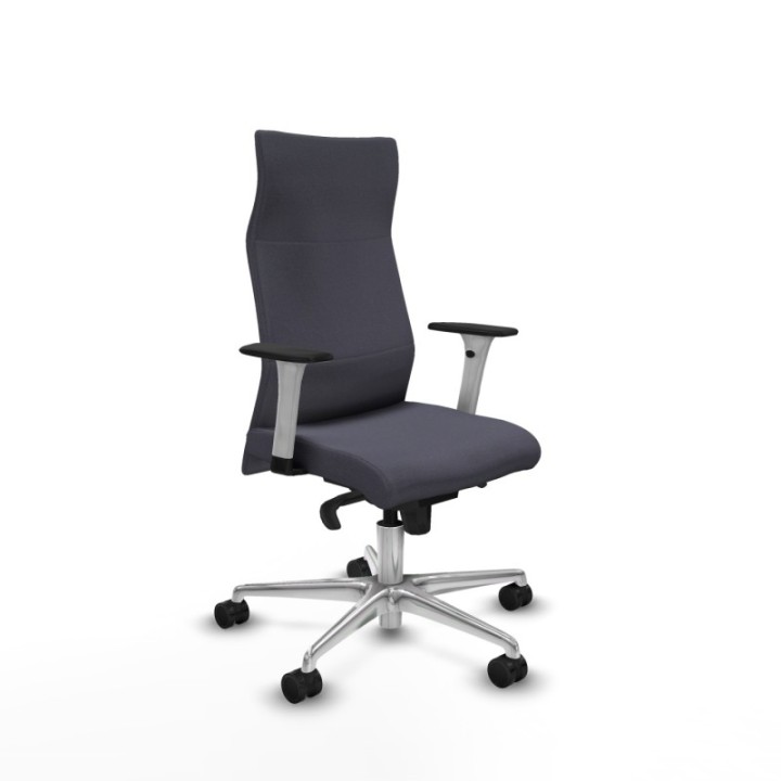 Albacete dirección sincro bali gris oscuro brazos 1D blancos base aluminio ruedas 65 nailon