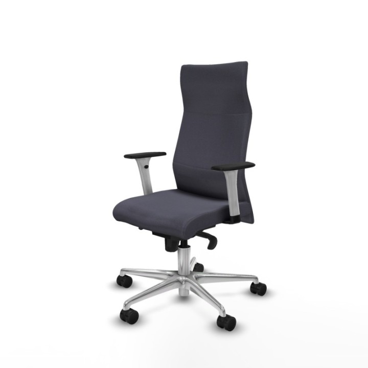 Albacete dirección sincro bali gris oscuro brazos 1D blancos base aluminio ruedas 65 nailon