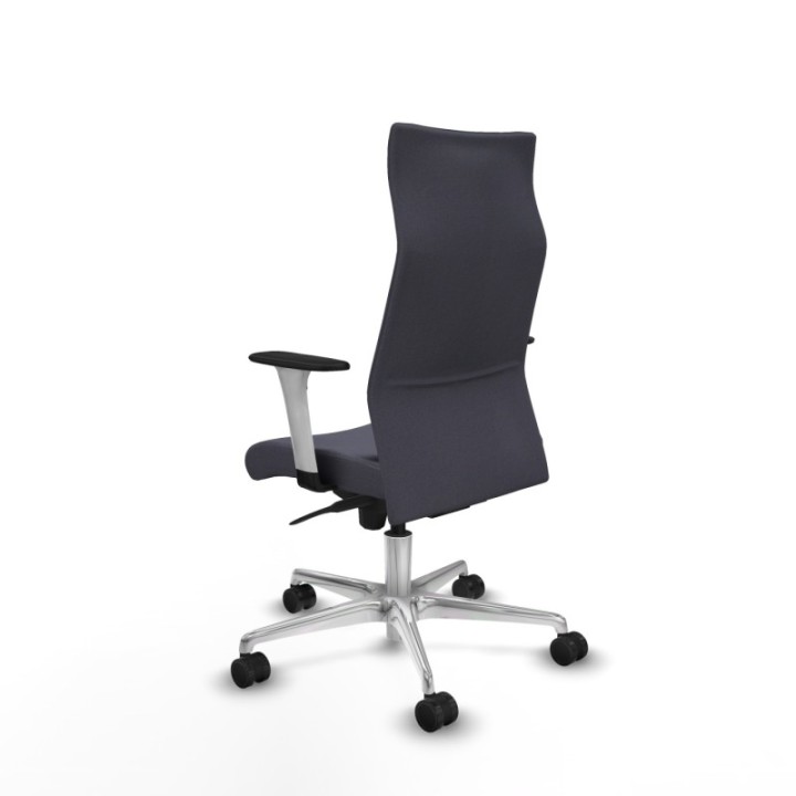 Albacete dirección sincro bali gris oscuro brazos 1D blancos base aluminio ruedas 65 nailon