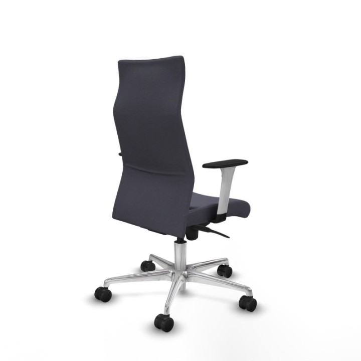 Albacete dirección sincro bali gris oscuro brazos 1D blancos base aluminio ruedas 65 nailon