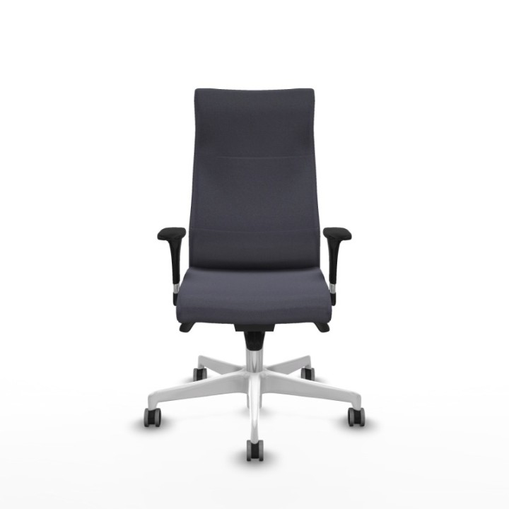 Albacete dirección sincro bali gris oscuro brazos 1D cromados base blanca ruedas 65 engomadas