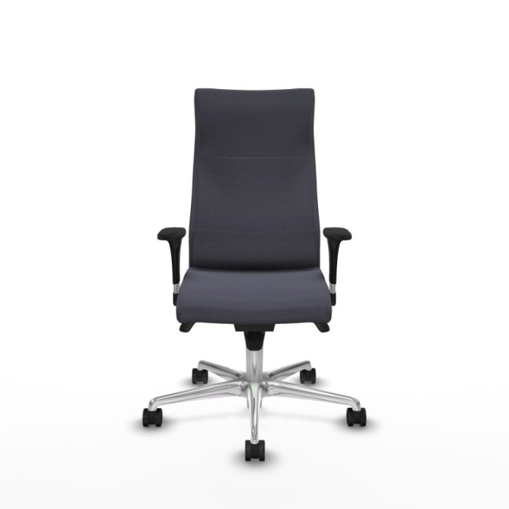 Albacete dirección sincro bali gris oscuro brazos 1D cromados base aluminio ruedas 65 nailon