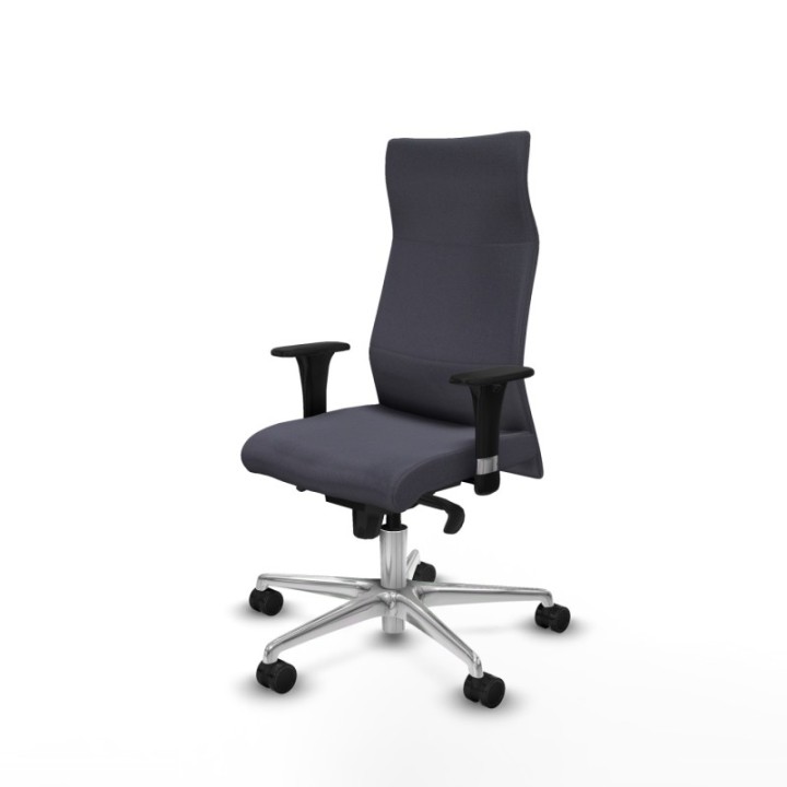 Albacete dirección sincro bali gris oscuro brazos 1D cromados base aluminio ruedas 65 nailon