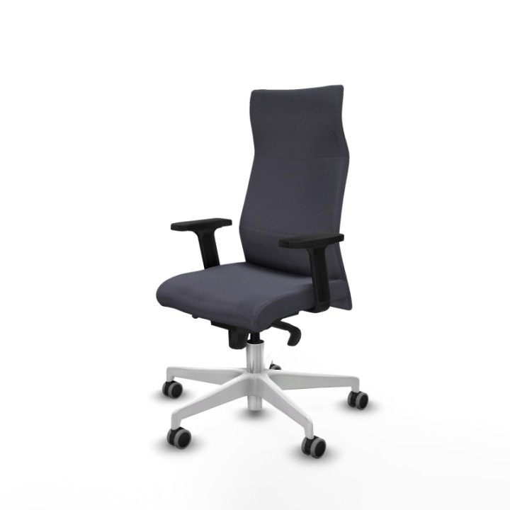 Albacete dirección sincro bali gris oscuro brazos 2D base blanca ruedas 65 engomadas