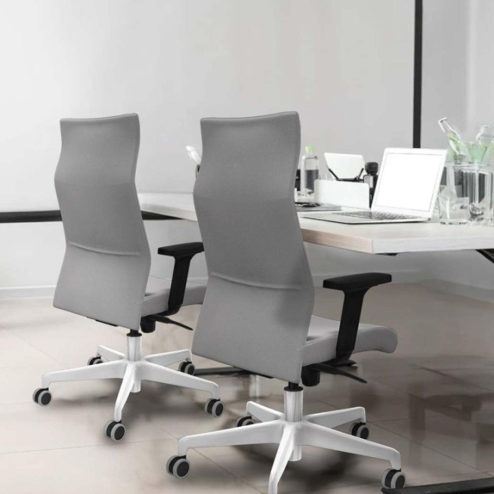 Albacete dirección sincro bali gris oscuro brazos 2D base blanca ruedas 65 engomadas