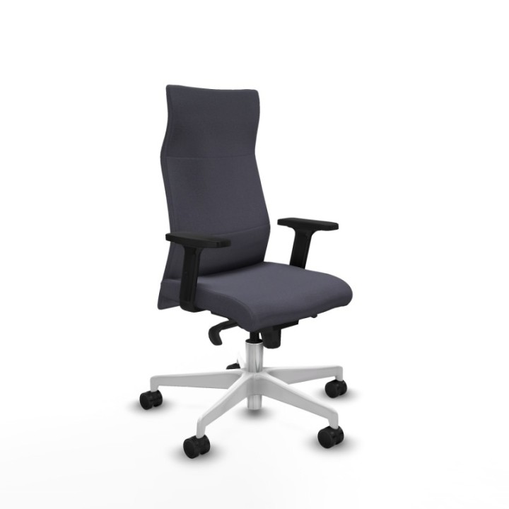 Albacete dirección sincro bali gris oscuro brazos 2D base blanca ruedas 65 nailon