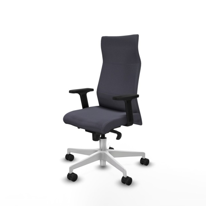 Albacete dirección sincro bali gris oscuro brazos 2D base blanca ruedas 65 nailon