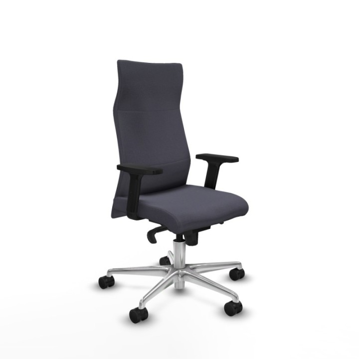 Albacete dirección sincro bali gris oscuro brazos 2D base aluminio ruedas 65 nailon