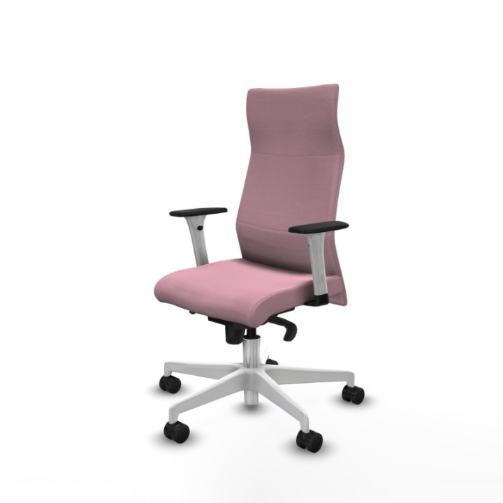 Albacete dirección sincro bali rosa brazos 1D blancos base blanca ruedas 65 nailon