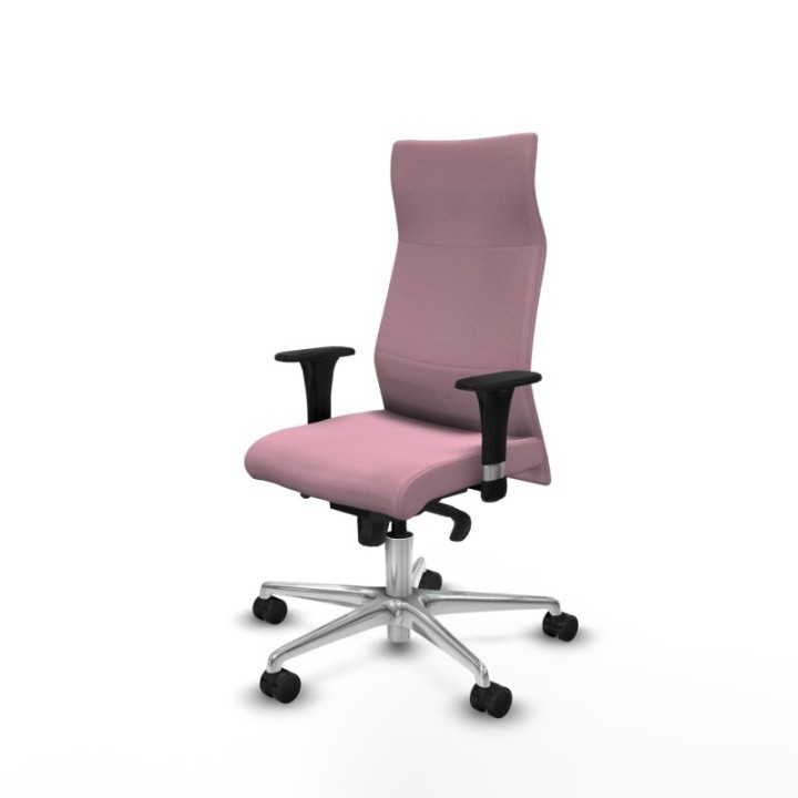 Albacete dirección sincro bali rosa brazos 1D cromados base aluminio ruedas 65 nailon