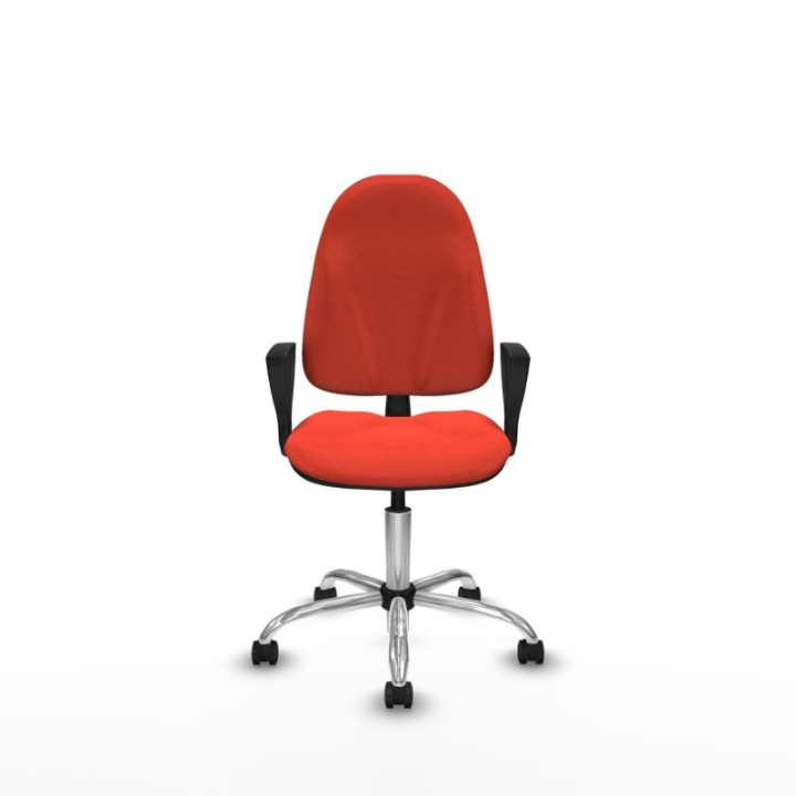 Algarra CP bali naranja oscuro brazos fijos base cromada ruedas autofrenantes 50mm