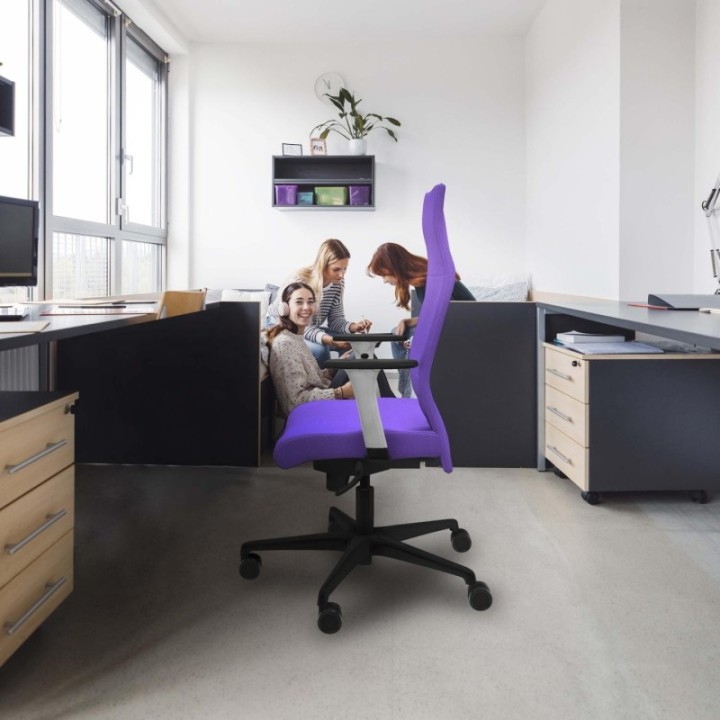 Albacete dirección sincro bali morado brazos 1D blancos base nailon ruedas 65 nailon