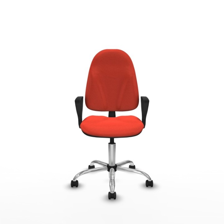 Algarra CP bali naranja oscuro brazos fijos base cromada ruedas engomadas 50mm