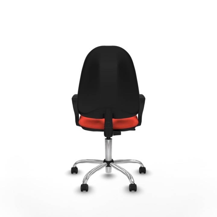 Algarra CP bali naranja oscuro brazos fijos base cromada ruedas engomadas 50mm