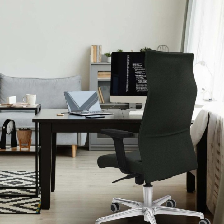 Albacete dirección sincro bali negro brazos 2D base aluminio ruedas 65 engomadas