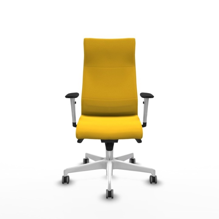 Albacete dirección sincro similpiel amarillo brazos 1D blancos base blanca ruedas 65 engomadas