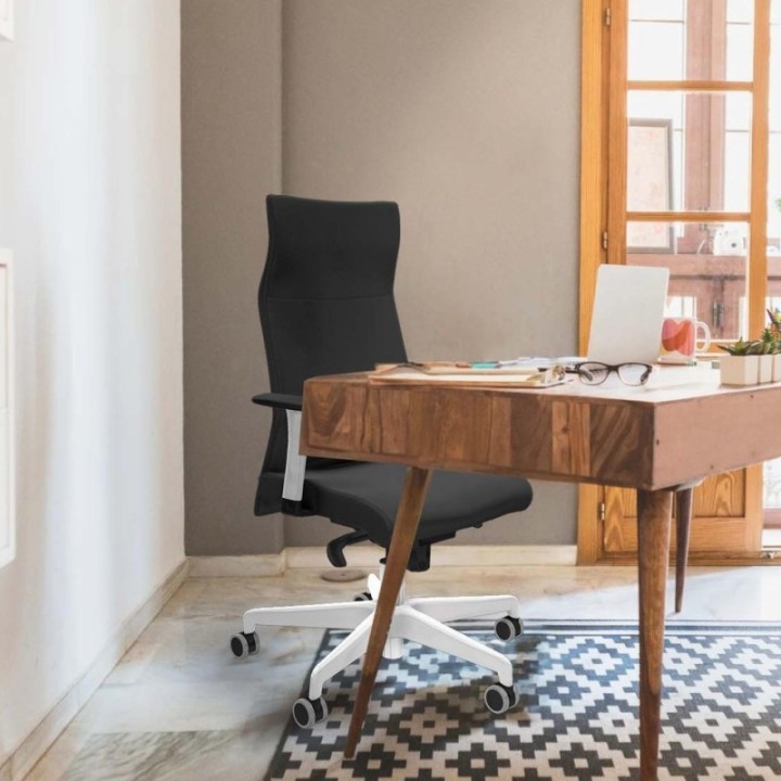 Albacete dirección sincro similpiel amarillo brazos 1D blancos base blanca ruedas 65 engomadas