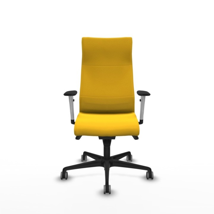 Albacete dirección sincro similpiel amarillo brazos 1D blancos base nailon ruedas 65 engomadas