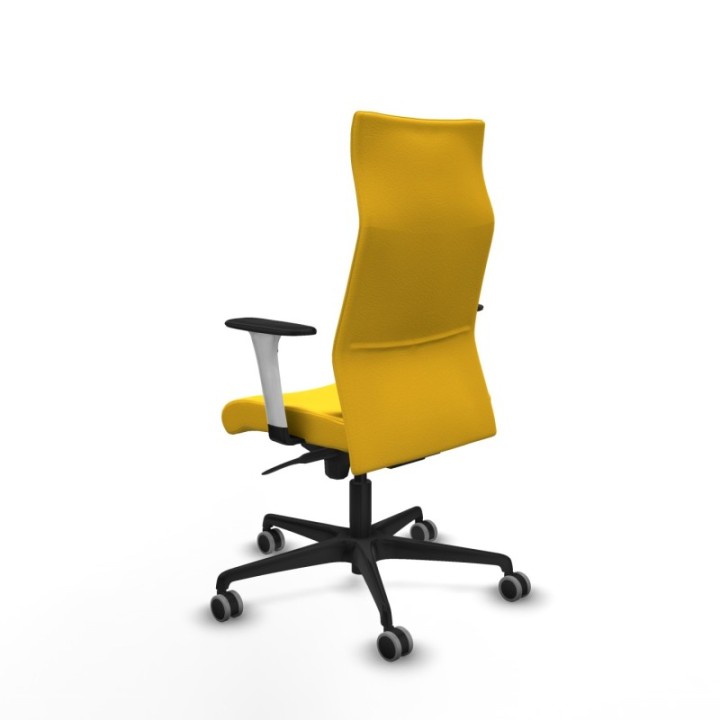 Albacete dirección sincro similpiel amarillo brazos 1D blancos base nailon ruedas 65 engomadas