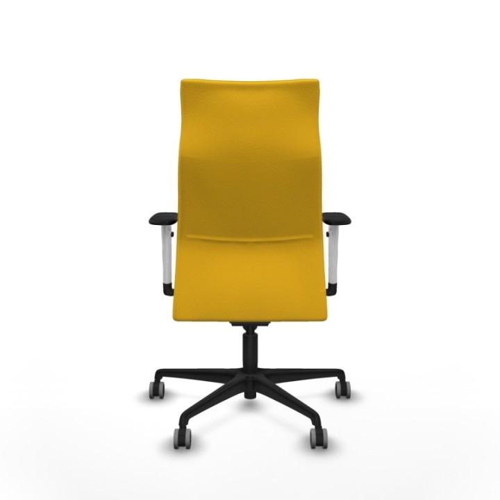 Albacete dirección sincro similpiel amarillo brazos 1D blancos base nailon ruedas 65 engomadas