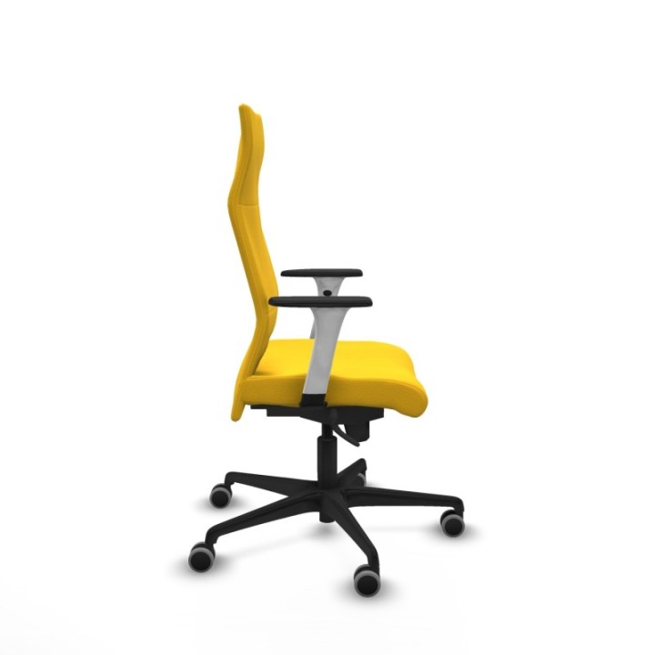 Albacete dirección sincro similpiel amarillo brazos 1D blancos base nailon ruedas 65 engomadas