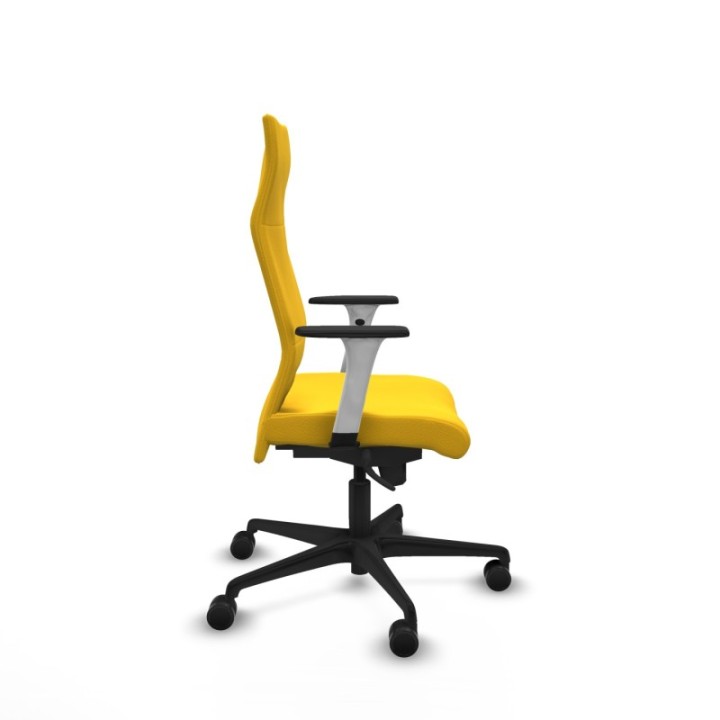 Albacete dirección sincro similpiel amarillo brazos 1D blancos base nailon ruedas 65 nailon