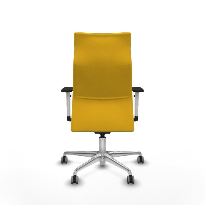 Albacete dirección sincro similpiel amarillo brazos 1D blancos base aluminio ruedas 65 engomadas