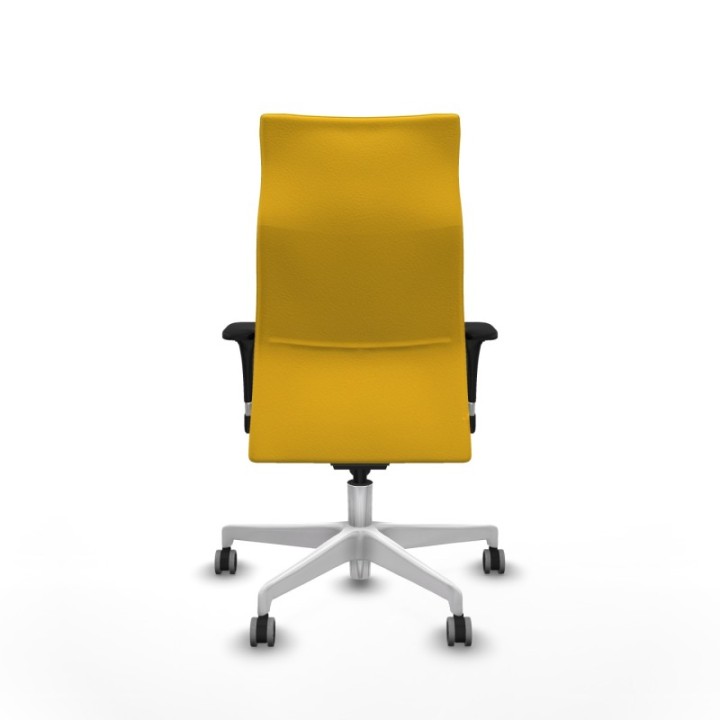 Albacete dirección sincro similpiel amarillo brazos 1D cromados base blanca ruedas 65 engomadas