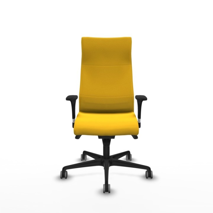 Albacete dirección sincro similpiel amarillo brazos 1D cromados base nailon ruedas 65 engomadas