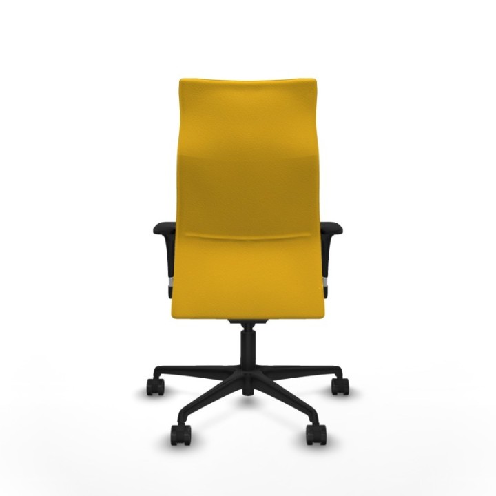 Albacete dirección sincro similpiel amarillo brazos 1D cromados base nailon ruedas 65 nailon