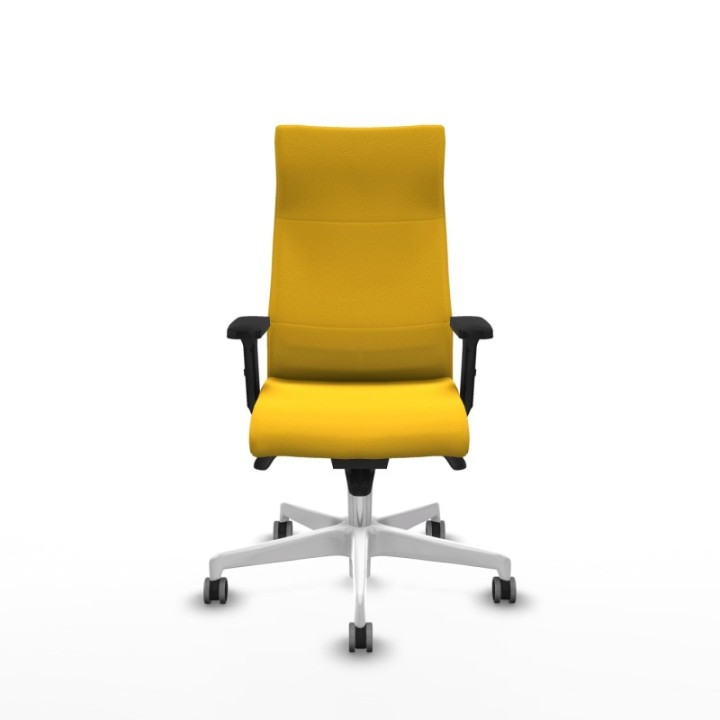 Albacete dirección sincro similpiel amarillo brazos 2D base blanca ruedas 65 engomadas