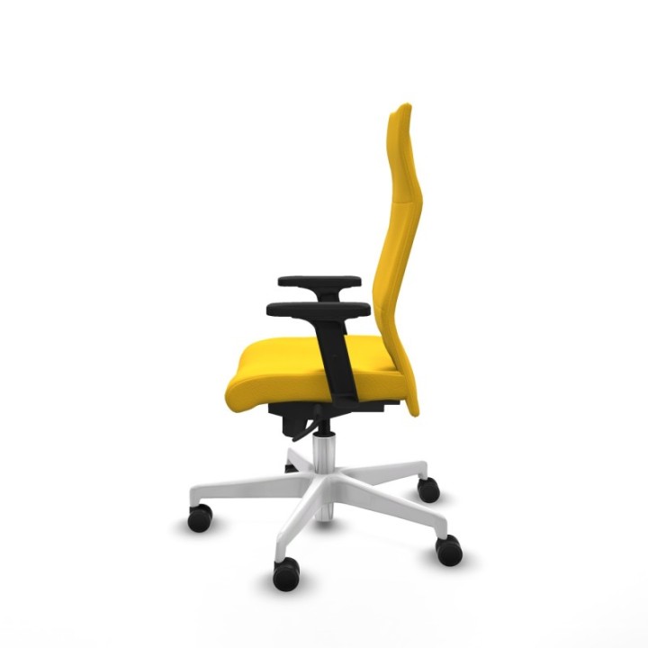 Albacete dirección sincro similpiel amarillo brazos 2D base blanca ruedas 65 nailon