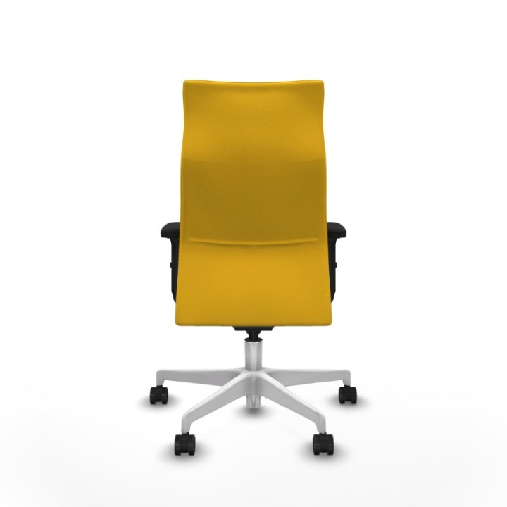 Albacete dirección sincro similpiel amarillo brazos 2D base blanca ruedas 65 nailon