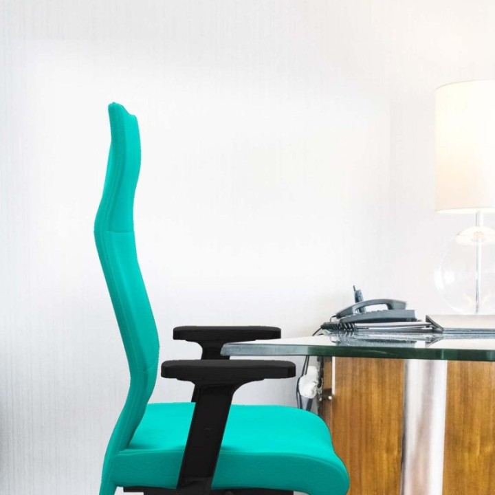 Albacete dirección sincro similpiel amarillo brazos 2D base blanca ruedas 65 nailon