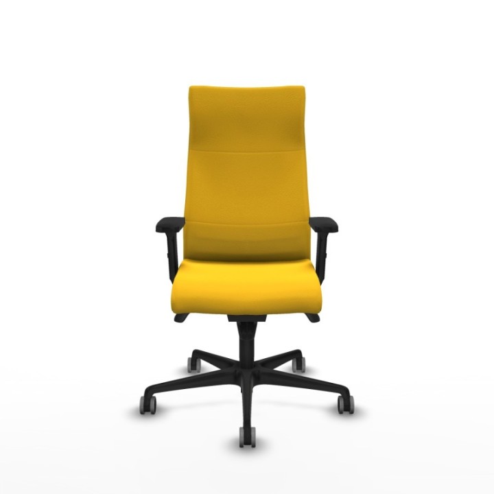 Albacete dirección sincro similpiel amarillo brazos 2D base nailon ruedas 65 engomadas